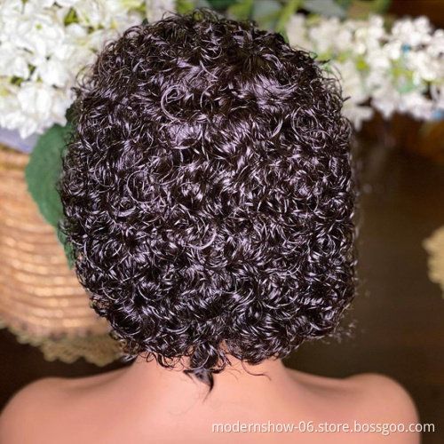 Cuticles Aligned Short Pixie Cut Wig Short Bob 150% T Part Lace Front Human Hair Wigs For Black Women Pre Plucked With Baby Hair